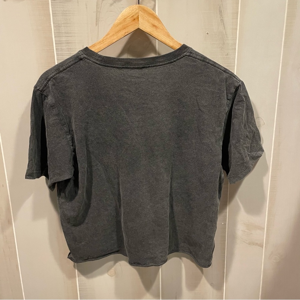 Cute washed black western block print Nashville crop top t-shirt - Picture 6 of 6